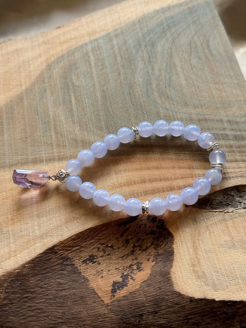 【水晶】藍紋瑪瑙設計手珠