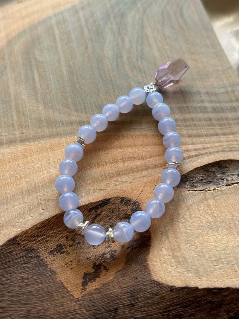 【水晶】藍紋瑪瑙設計手珠