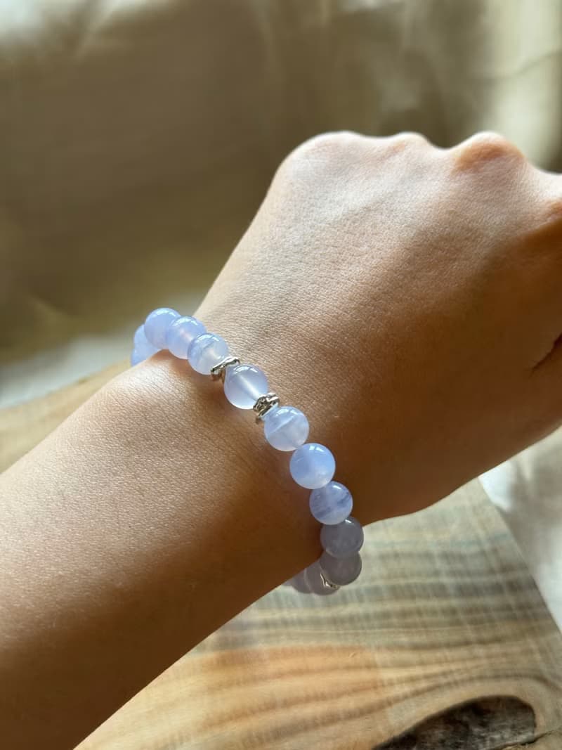 【水晶】藍紋瑪瑙設計手珠