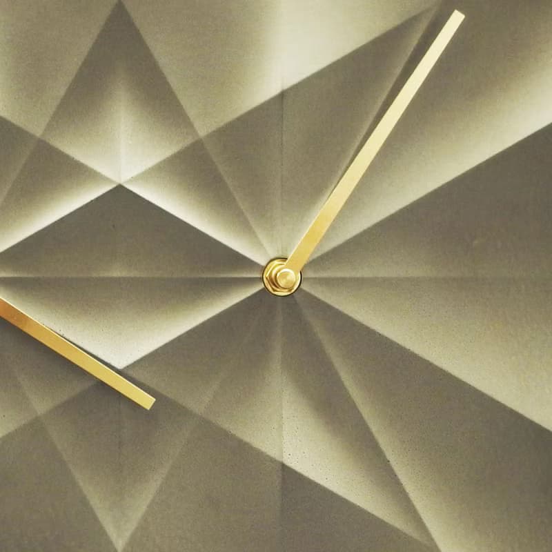 HOMER | 水泥摺紙時鐘 Origami Clock 灰色/曲面/啞光