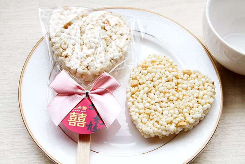 棒裝 心型米香(原味)-滿百份免費印名字 婚禮小物 二進 位上禮