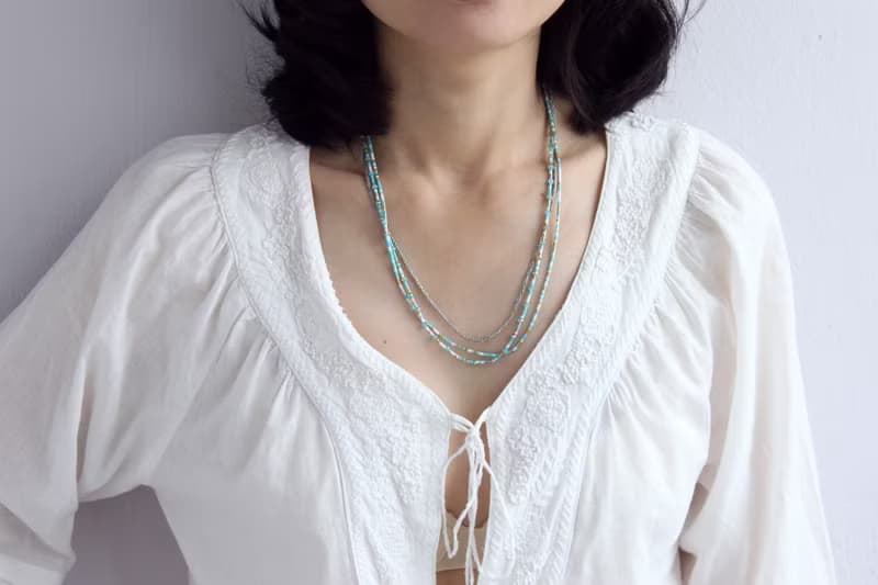 串珠裹手鍊種子珠金藍色薄荷蠟筆手鍊項鍊