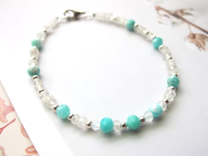 月光石 天河石 925銀飾【小角度系列-天晴】增強工作運