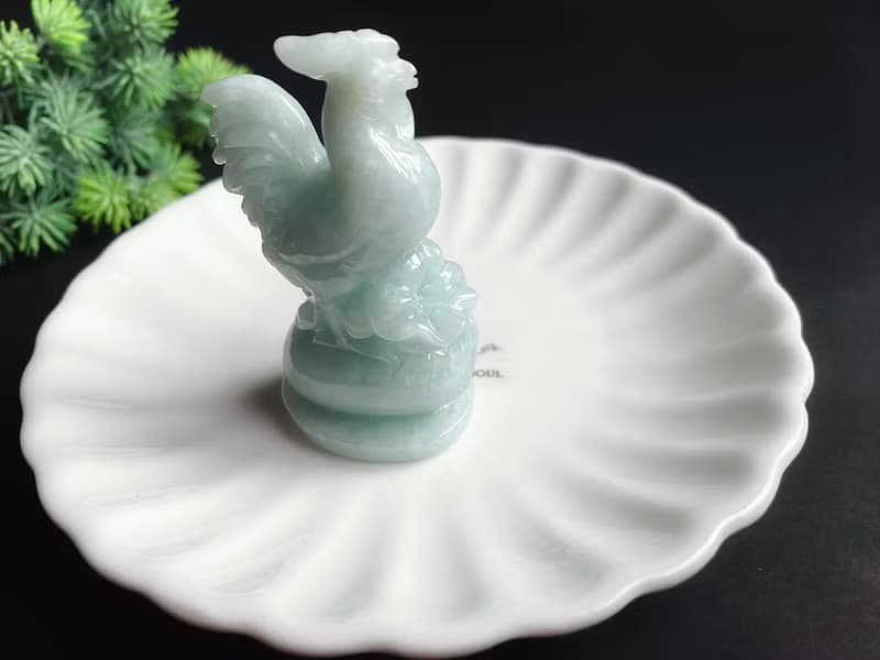 孤品 天然緬甸玉翡翠 雞 心想事成 人丁興旺 擺件 禮物 長輩禮
