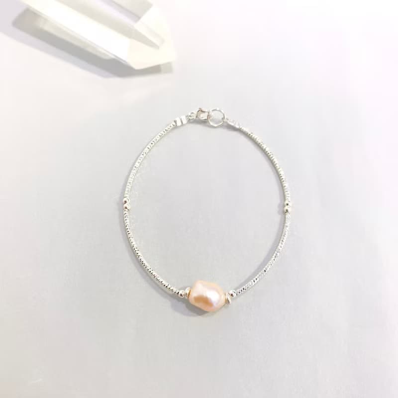 Ops Pearl silver bracelet- 粉膚色/珍珠/極簡/純銀/限定/手鍊