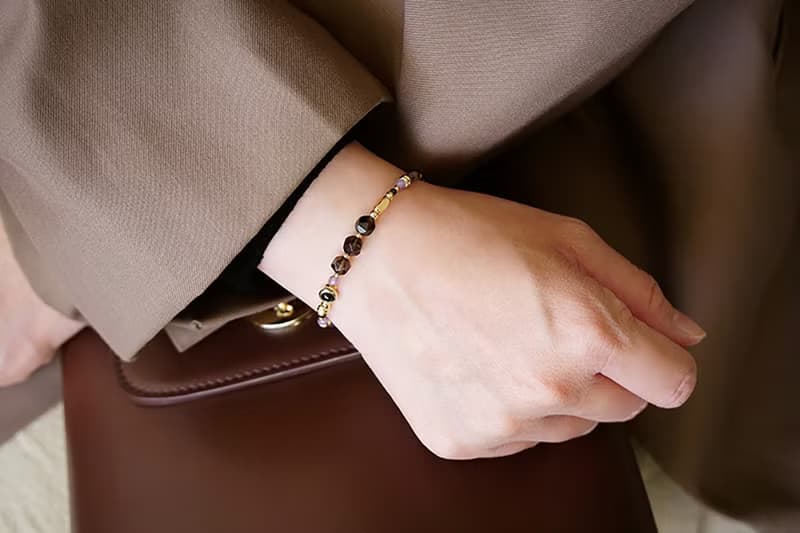 事業 x 茶晶 黑瑪瑙 紫水晶 尖晶石 紅紋石 磁扣【星空浩瀚】手鍊