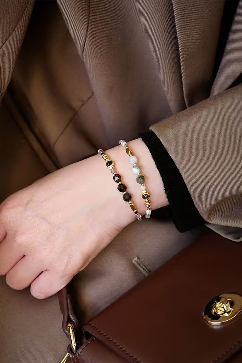 事業 x 茶晶 黑瑪瑙 紫水晶 尖晶石 紅紋石 磁扣【星空浩瀚】手鍊