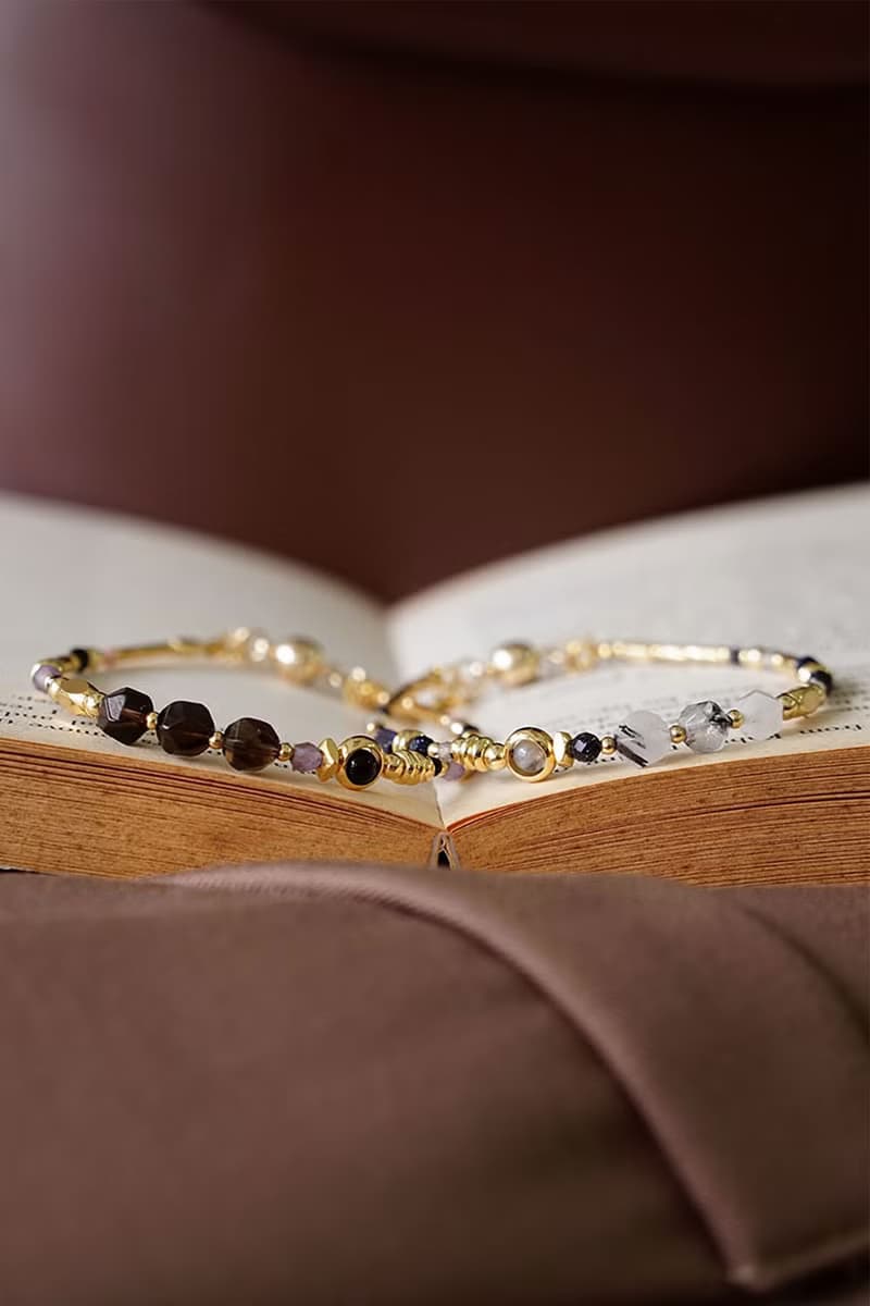 事業 x 茶晶 黑瑪瑙 紫水晶 尖晶石 紅紋石 磁扣【星空浩瀚】手鍊