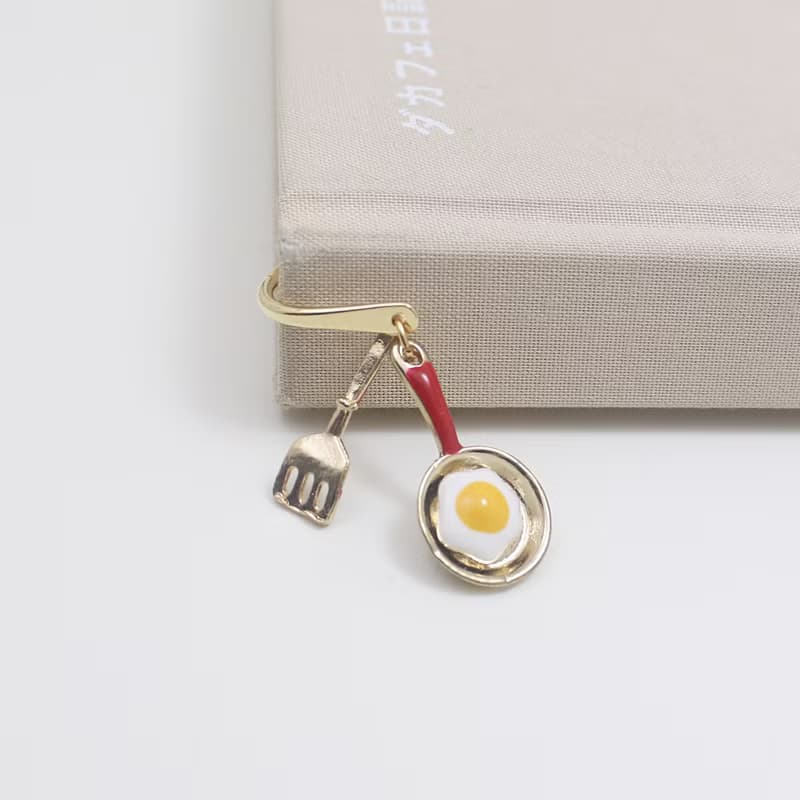 Fried egg bookmark,Fried Egg Charm Bookmark, Chef Gifts, Cook Gifts, Restuarant