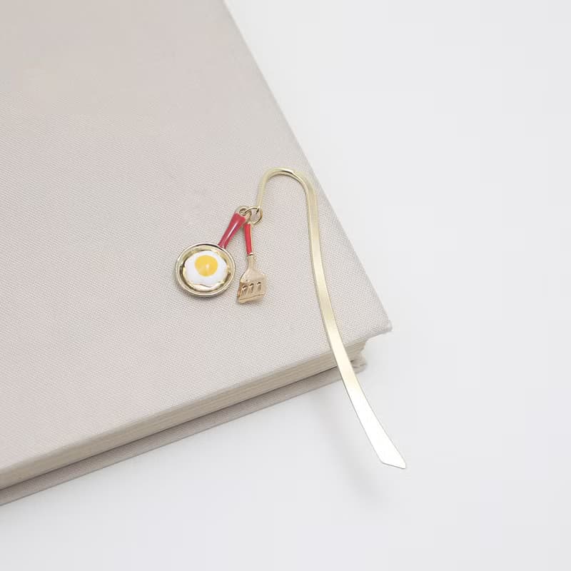 Fried egg bookmark,Fried Egg Charm Bookmark, Chef Gifts, Cook Gifts, Restuarant