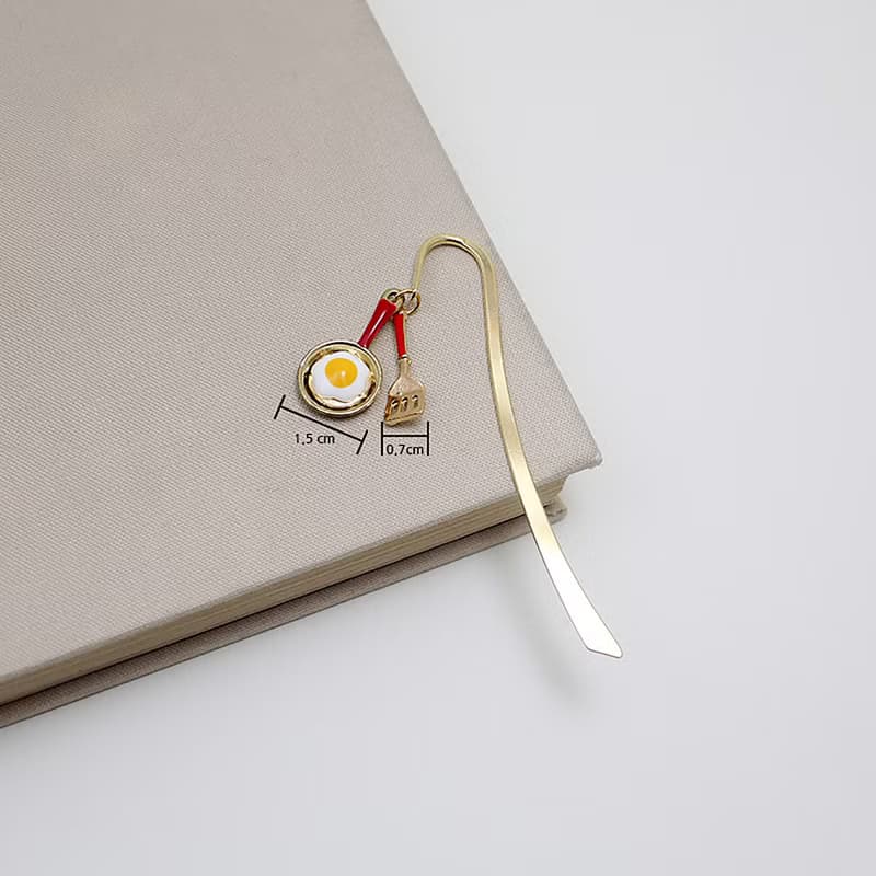 Fried egg bookmark,Fried Egg Charm Bookmark, Chef Gifts, Cook Gifts, Restuarant