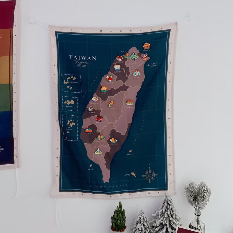 【熱買商品】台灣地圖布幔 - 酪梨森林