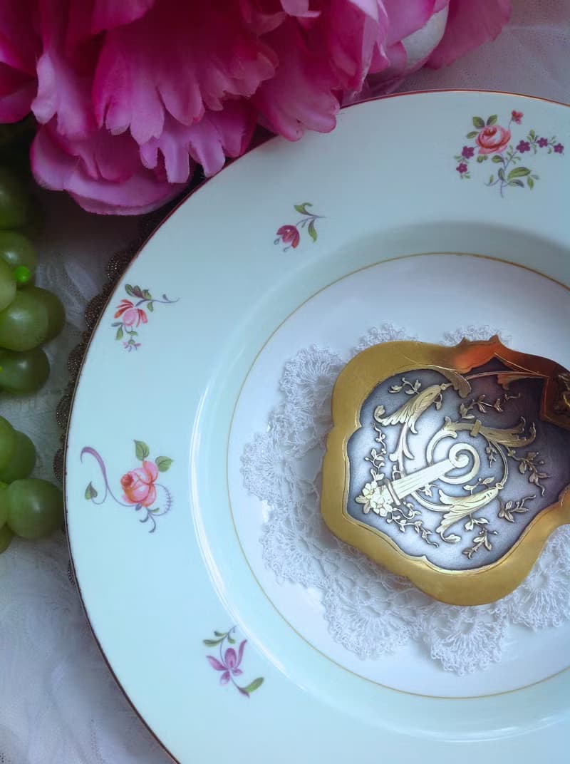 英國瓷器 1930年 手繪玫瑰古董蛋糕盤 湯盅, 水果盅, 點心盅