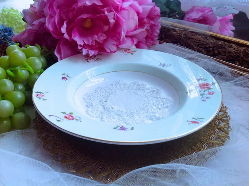 英國瓷器 1930年 手繪玫瑰古董蛋糕盤 湯盅, 水果盅, 點心盅