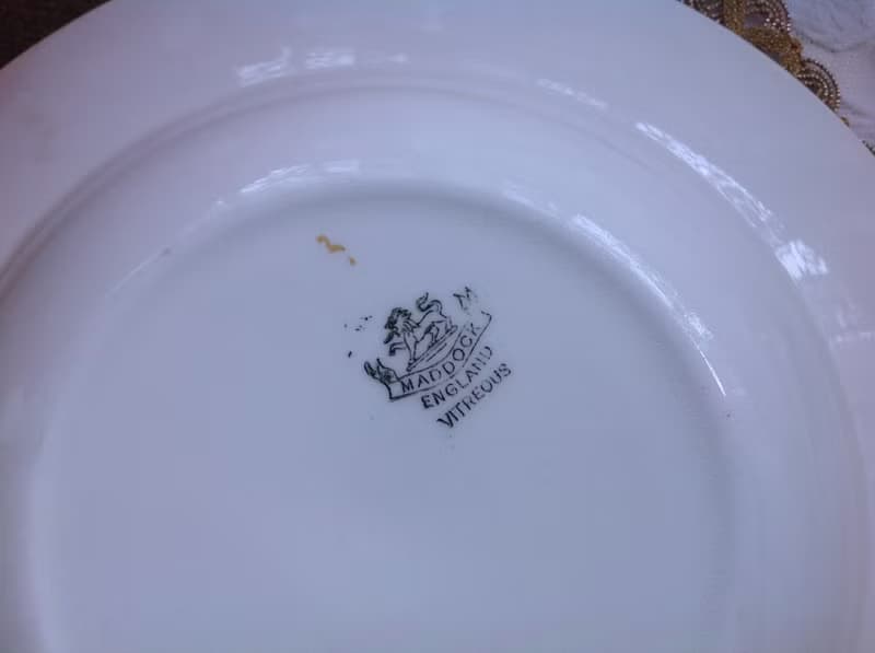 英國瓷器 1930年 手繪玫瑰古董蛋糕盤 湯盅, 水果盅, 點心盅