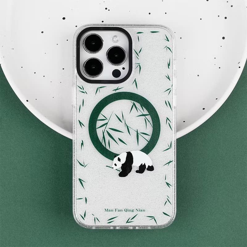 綠色竹林熊貓 iPhone 磁吸手機殼
