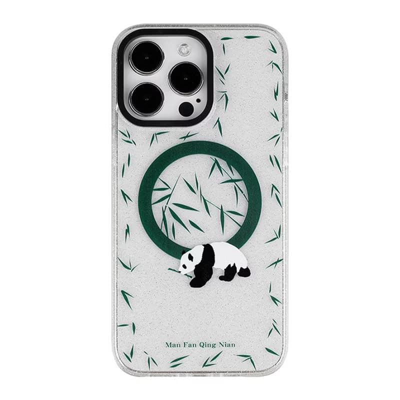 綠色竹林熊貓 iPhone 磁吸手機殼