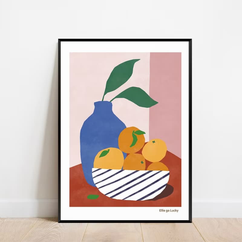 Art print/ Orange Still life / Illustration poster A3 A2
