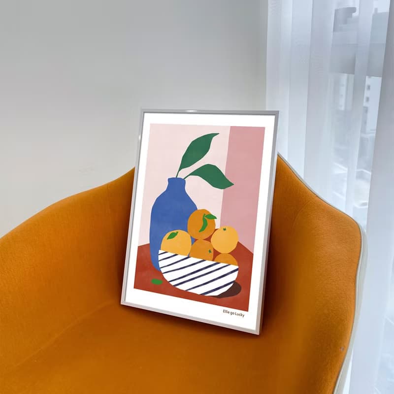 Art print/ Orange Still life / Illustration poster A3 A2