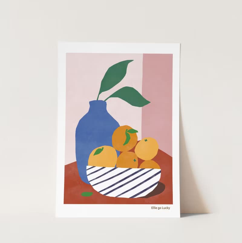 Art print/ Orange Still life / Illustration poster A3 A2