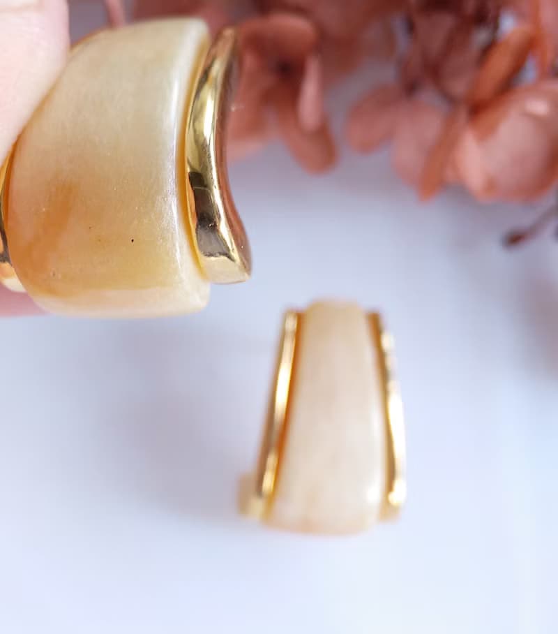 Vintage Jewelry 西洋古董飾品 Napier 金色調 知性典雅 針式耳環