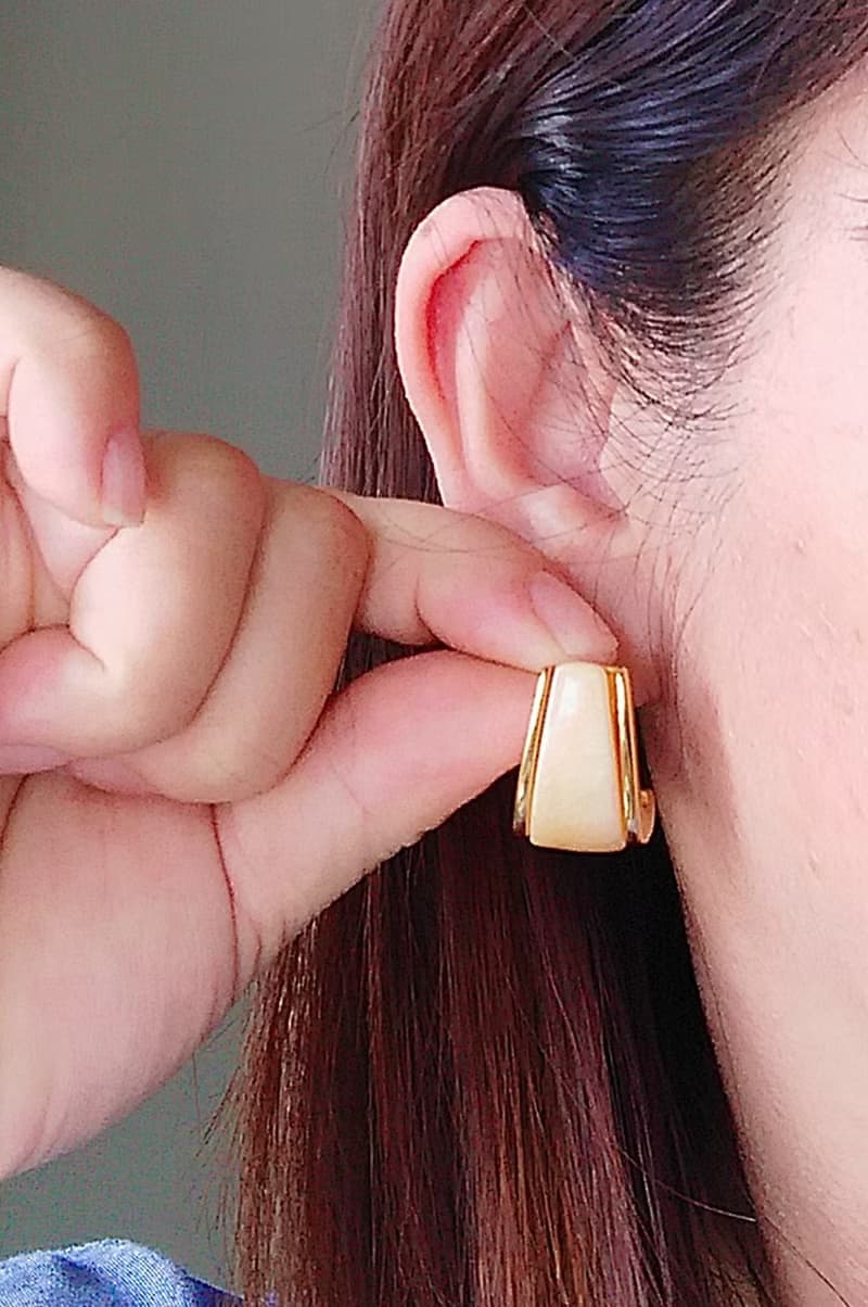 Vintage Jewelry 西洋古董飾品 Napier 金色調 知性典雅 針式耳環