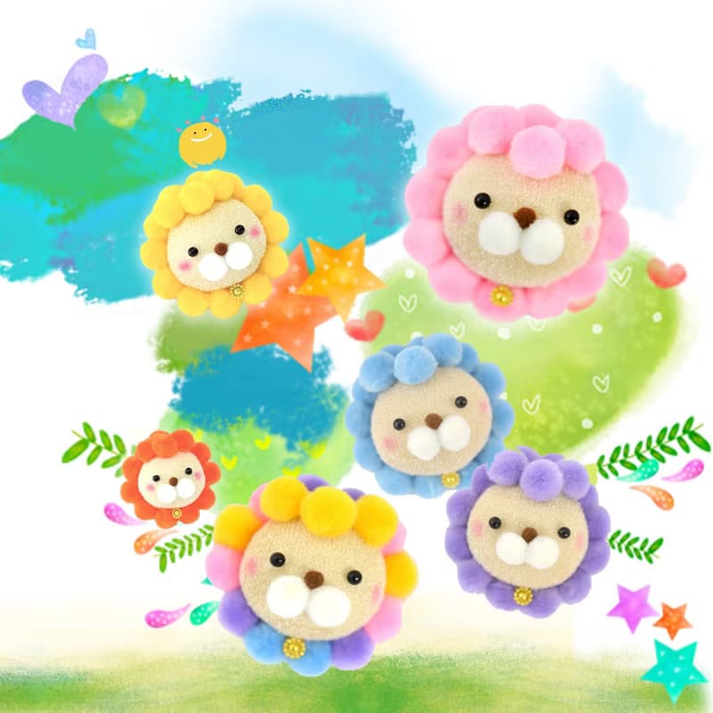 【成品訂製】手工贈禮。暖心太陽獅 鑰匙圈 掛飾 彩虹 交換禮物