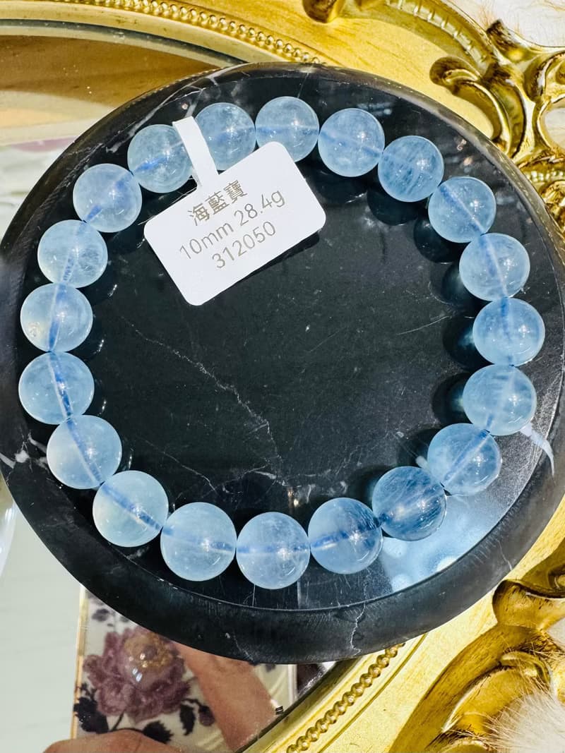 螢光仙女baby色海藍寶水晶10mm28.4g釋放壓力舒緩情緒療癒能量