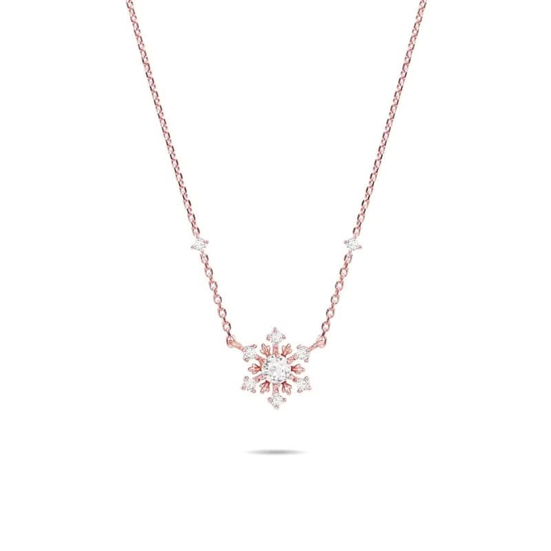 L'amour 閃爍雪花頸鏈 (玫瑰金)