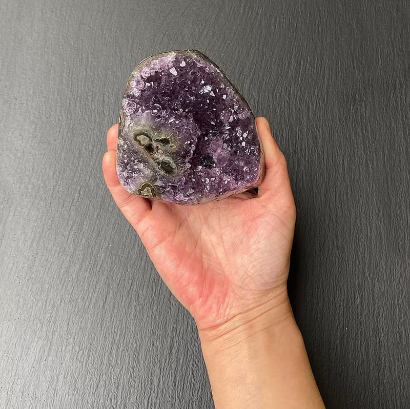 招財開運-天然原礦異象財眼紫晶鎮共生黑碧璽   紫水晶 快速出貨