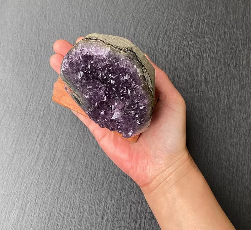 招財開運-天然原礦異象財眼紫晶鎮共生黑碧璽   紫水晶 快速出貨