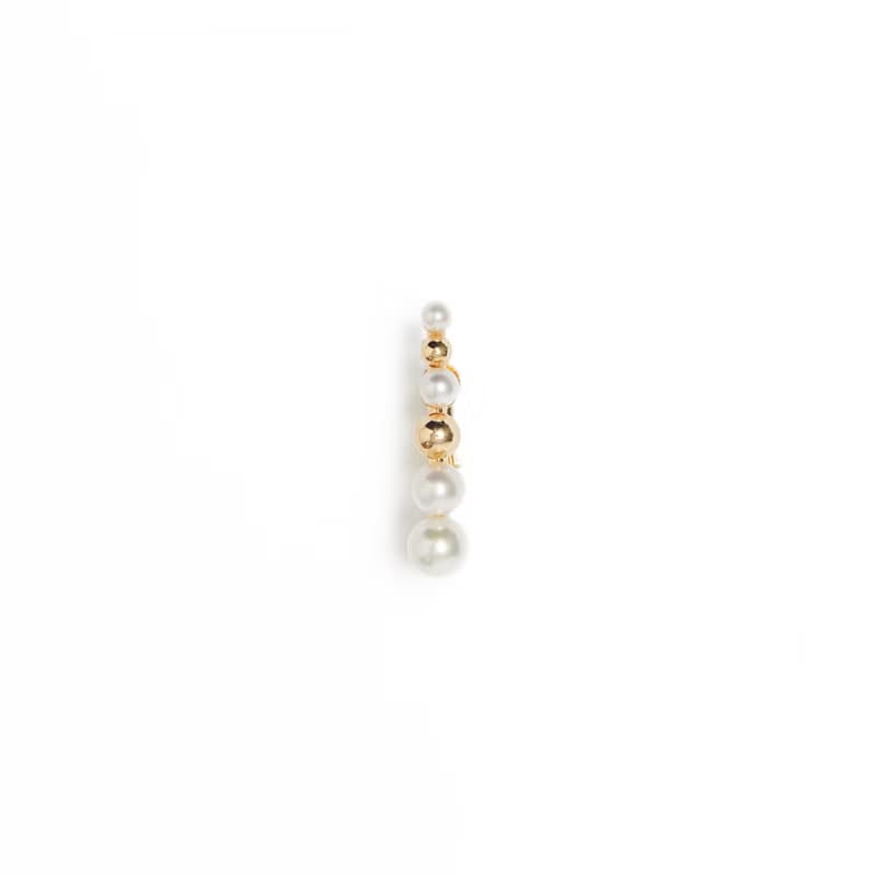 優雅漸層珍珠耳夾 925銀厚鍍18K金 Drops Pearl Ear Clip