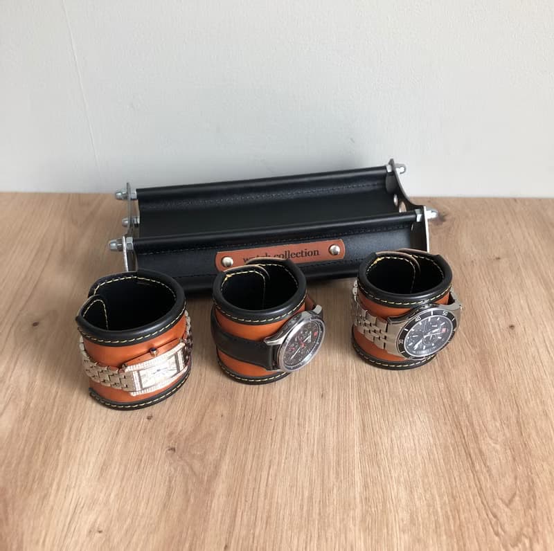 Leather watch stand, watch box, watch holder, watch display case, christmas gift