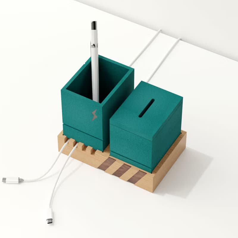 收納整線變電箱 / 實木製 筆筒 存錢筒
