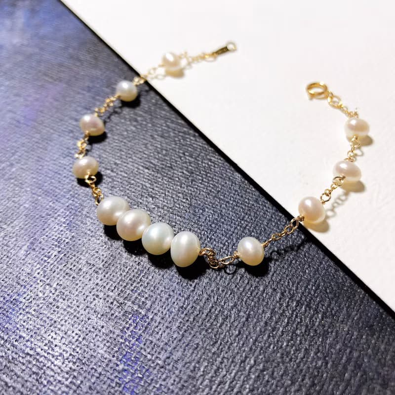 四小胖 淡水珍珠 14kgf 手鏈 輕珠寶 禮物