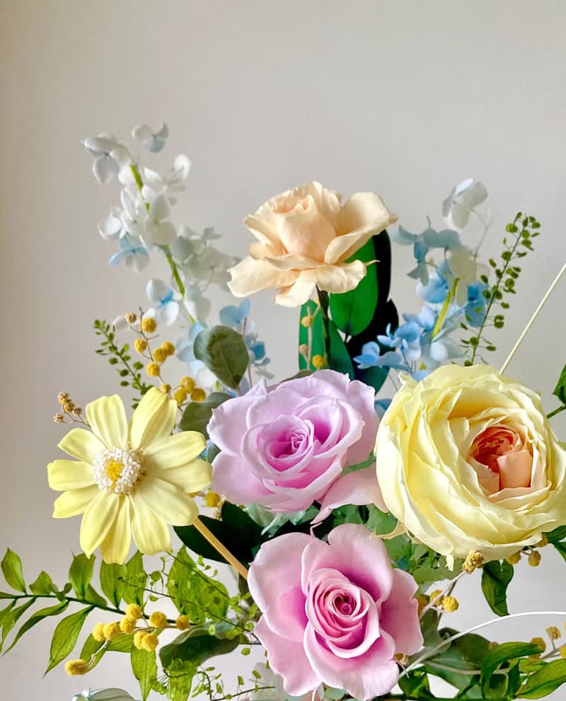 永生田園玫瑰花束。韓系多巴胺感。賽鮮花花束。求婚攝影配件