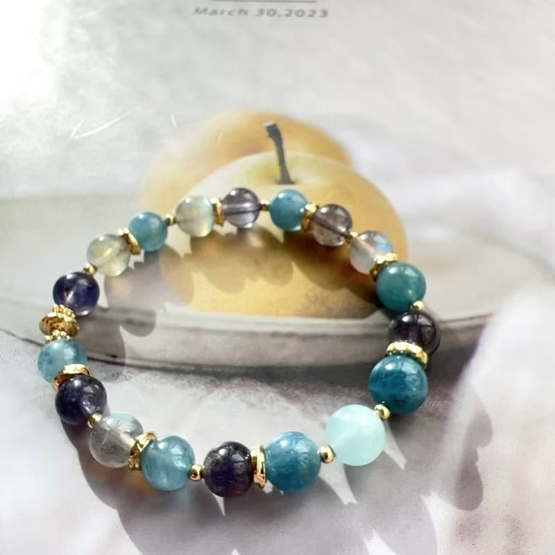 海藍寶堇青石拉長石手鍊