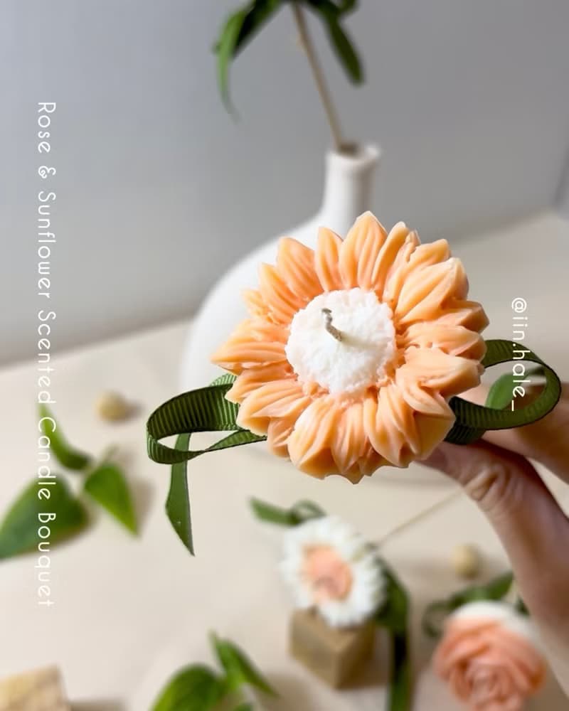 \ 母親節禮物推薦 / 向日葵 香薰蠟燭 單支花束 | 擴香石