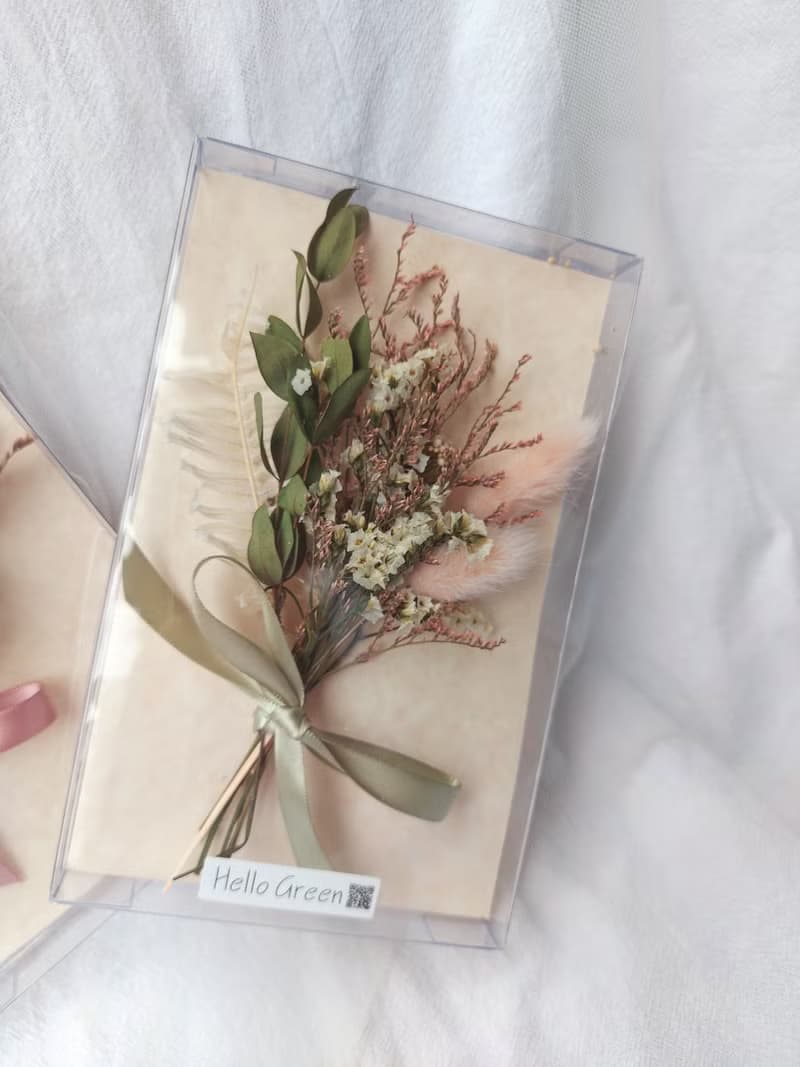 水晶花乾燥花花束卡片