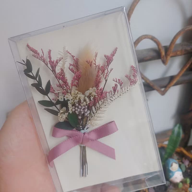 水晶花乾燥花花束卡片