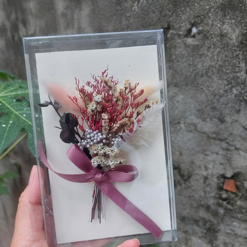 水晶花乾燥花花束卡片
