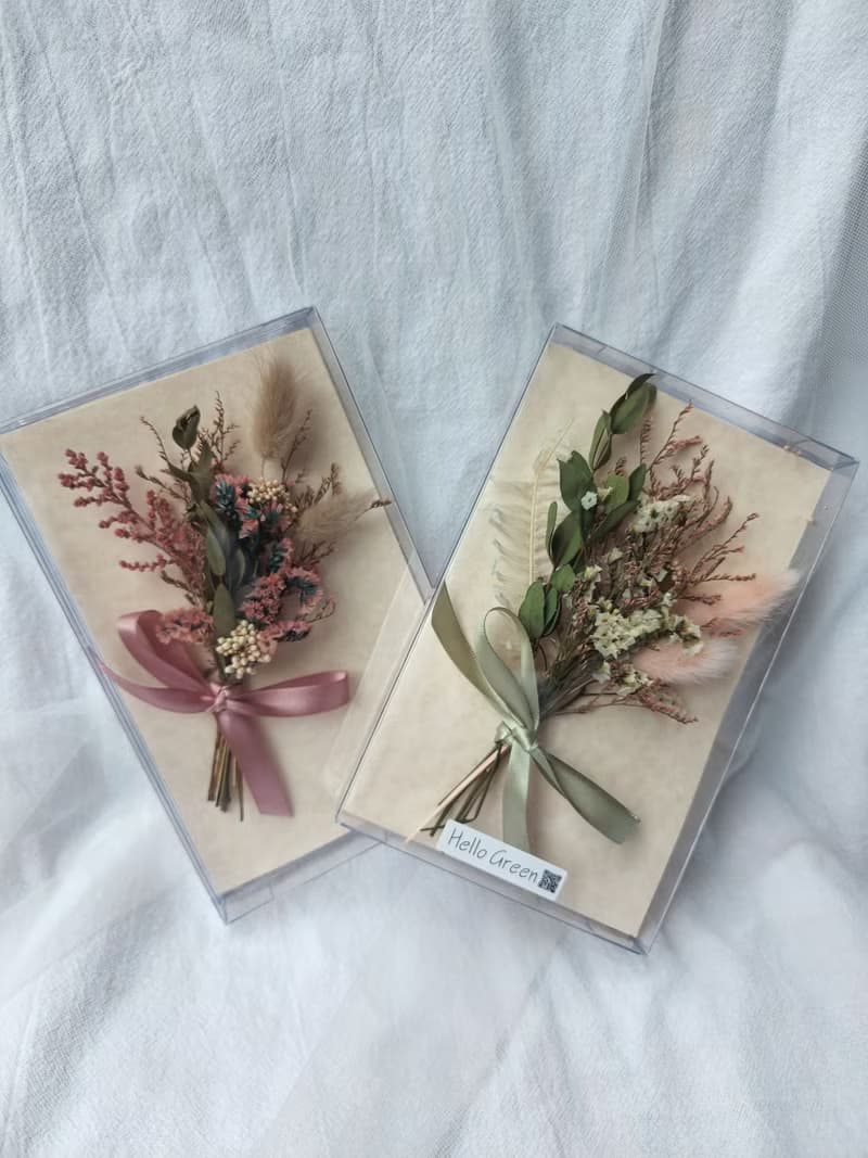 水晶花乾燥花花束卡片
