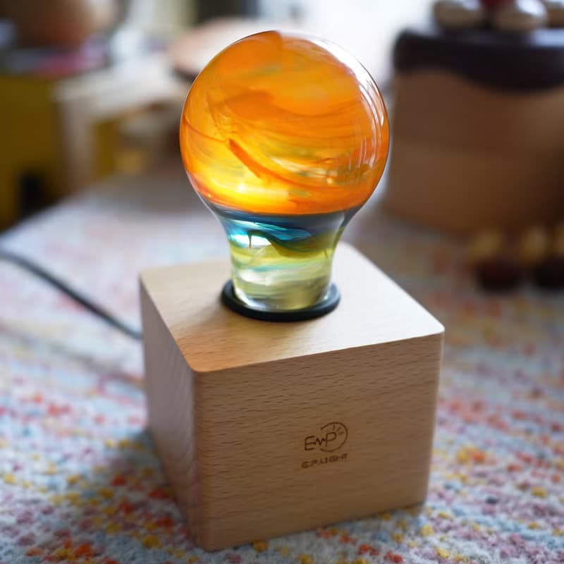 流光宇宙系列 色彩繫手繪燈泡 原創樹脂實心藝術小夜燈氣氛燈床頭