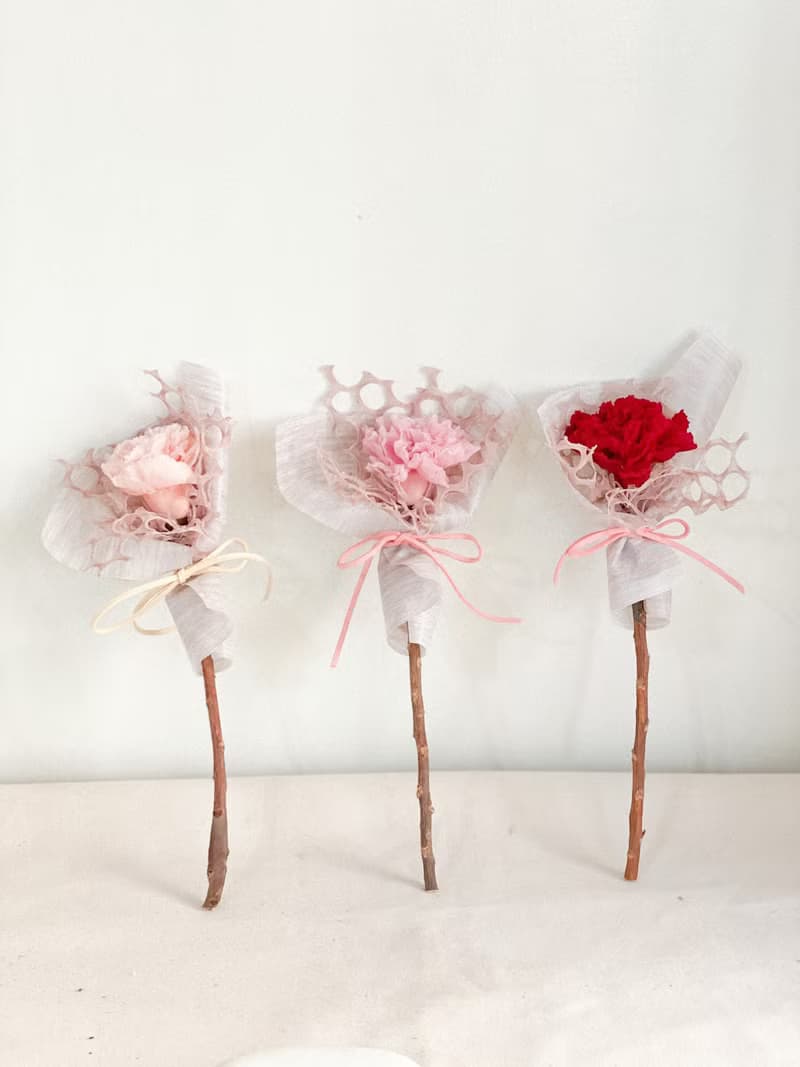 Dear mom x 不凋康乃馨單支花束