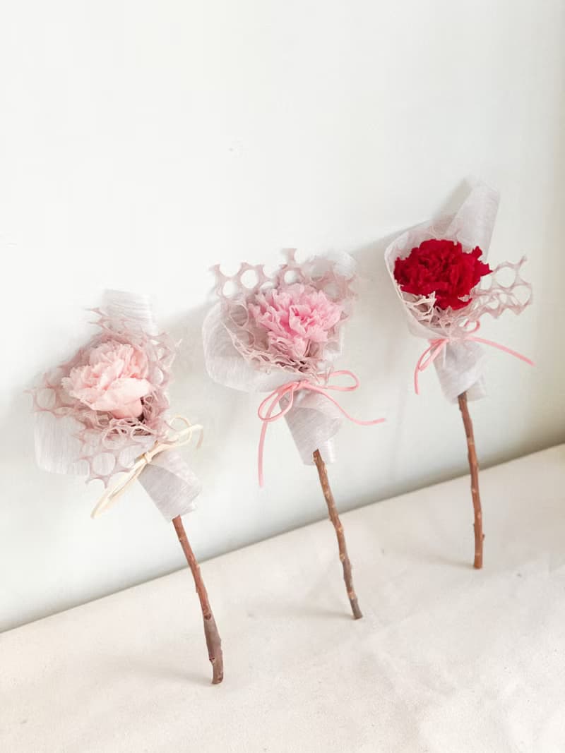 Dear mom x 不凋康乃馨單支花束