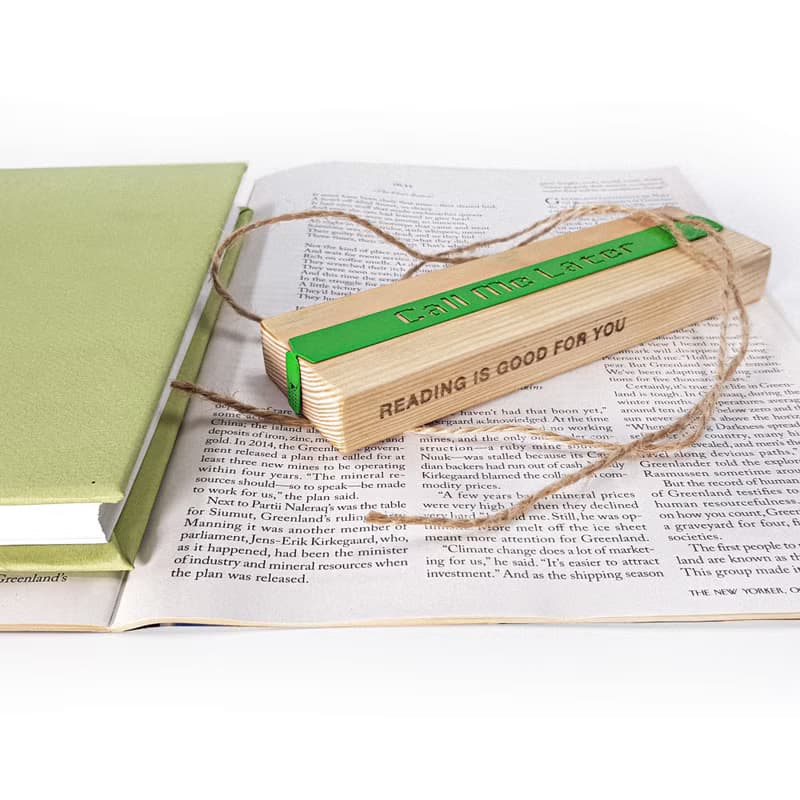 Call Me Later Metal Bookmark – Fun Green Page Marker for Modern Readers