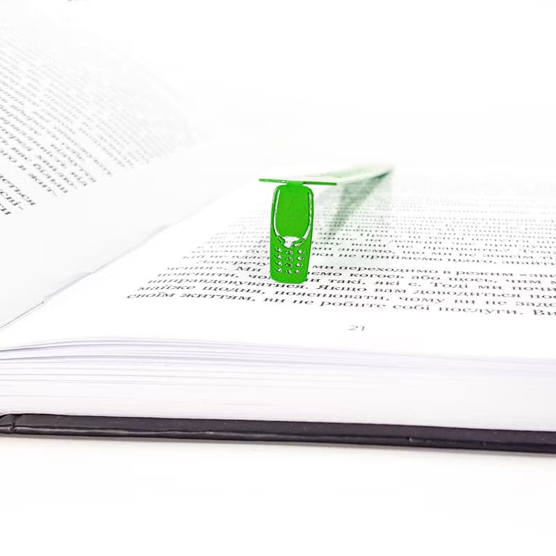 Call Me Later Metal Bookmark – Fun Green Page Marker for Modern Readers