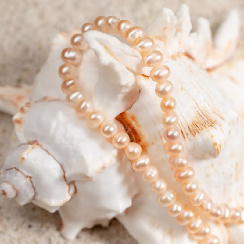 天然粉色淡水珍珠項鍊 5–6mm 銀色愛心扣 簡約時尚 紀念日禮物