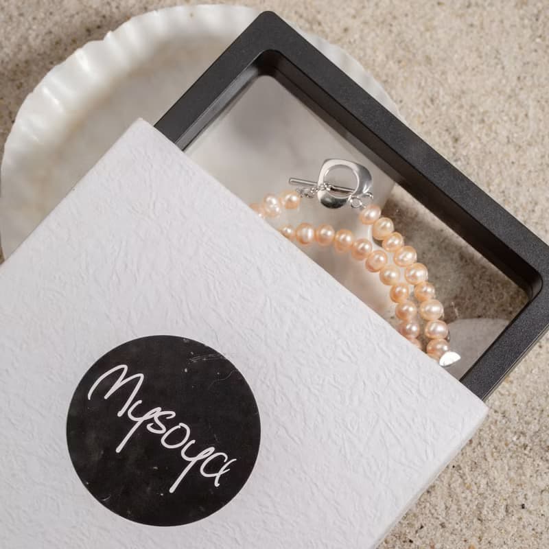 天然粉色淡水珍珠項鍊 5–6mm 銀色愛心扣 簡約時尚 紀念日禮物