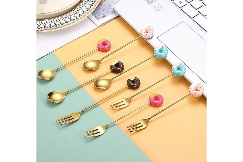 Sweet Love甜甜圈叉子湯匙 (Tiffany盒裝)-禮盒 禮贈品 公關 居家